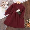 Falda de encaje tejida para otoño e invierno para niña, vestido cálido para niños, suéter tejido de princesa, comercio exterior, venta al por mayor