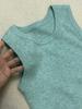 Camisola de Punto Dopamina Color Verde Menta para Mujer, Nuevo Estilo Verano 2026, Corte Ajustado, Moderna, Rejuvenecedora, Top Corto para Llevar por Encima