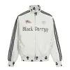Nanxia Spring Jaqueta com Gola Alta Estampa de Letras Estilo American Gothic Unissex Tendência Ins Casual Outerwear Tendência