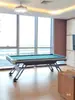 Mesa de Billar para Uso Doméstico, Plegable, Estilo Americano y Chino, Mesa Estándar de Bola Ocho Negra, Se Puede Convertir a Mesa de Ping Pong, Patas de Hierro, Nivel Ajustable, para Adultos