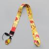 Lanyard de dibujos animados de anime, colgante para teléfono móvil, cinta de poliéster por transferencia térmica, venta al por mayor, puntada de pespunte