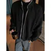 Suéter de punto básico tipo dos piezas, color liso, con retazos, para hombre, estilo urbano moderno, holgado y casual, versátil.