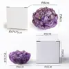 Pedra Britada de Cristal Natural Resina Lótus Aumentador de Fortuna Pequeno Ornamento Cristal Lótus Roxo Amarelo Rosa Decoração de Mesa Estilo Zen Atacado