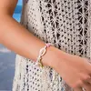 Pulsera de Cuerda Trenzada a Mano con Conchas Estilo Vacaciones en la Playa Europeo y Americano Transfronterizo Pulsera Creativa Multicolor Retro de Estrella de Mar y Turquesa