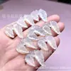 Nuevo colgante de ala de ángel de jade blanco tipo hielo, ágata de hielo blanca, amuleto de collar de gato de la suerte de jade, disponible para ventas en transmisiones en vivo