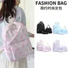 Mochila infantil transfronteiriça nova fofa com laço para estudante do ensino fundamental médio universitário bolsa escolar feminina grande capacidade leve