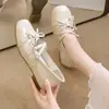 Zapatos planos estilo francés para mujer con punta cuadrada y lazo, colección otoño 2026, bailarinas, zapatos planos Mary Jane poco profundos, zapatos planos para mujer