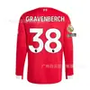 Versão Jogador 2526 Liverpool Pu Uniforme de Futebol Casa e Fora de Manga Longa Wirtz Van Dijk Salah Rota