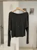 KEKEZOON Blusa Básica Manga Morcego com Acessórios Manga Longa Ombro a Ombro Cor Sólida para Mulheres 8697