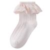 Meias de Bebê Verão Malha Fina Meias de Seda de Cristal Padrão Ondulado Anti-Puxão Renda Meias de Dança para Meninas