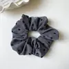 Estilo Coreano Ponto de Bolinha Estampa de Coração Elástico de Cabelo Cinza Clássico Corda de Cabelo Retrô Elástico de Rabo de Cavalo Faixa de Cabelo Acessórios de Cabelo