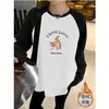 Camiseta Básica de Raglán Estilo Americano Lijado para Mujer Otoño e Invierno Nuevo Diseño Retro con Sentido Nicho Camiseta de Manga Larga Holgada Top de Moda