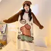 Estilo Nuevo Otoño e Invierno Franela Engrosada Larga Cálida Bata de Noche Falda Larga Pijama para Niñas Ropa de Casa para Estudiantes