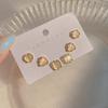 Pendientes de plata S925 con piedra de ojo de gato, conjunto de tres piezas, aretes geométricos ligeros de lujo, joyería sencilla para el día a día.