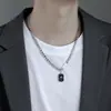 Collar de Acero de Titanio para Hombre, Colgante de Letra de Moda Hip-Hop, Cadena para Suéter Estilo Coreano, Collar Largo Estilo Lujo Ligero, Venta al por Mayor de Joyería