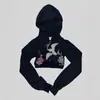 Nueva colección de otoño e invierno para mujer Y2k: sudadera jacket con capucha, cierre de cremallera, estampada, corta, adelgazante, versátil y moderna