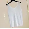 Colete de Tricô Brilhante Estilo Coreano de Verão Novo, Resistente, de Seda de Gelo, Sem Mangas, Solto, Top Versátil para Usar por Cima