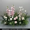 Boda Rosa Flor Filera Camino Guía Arreglo Flor de Suelo Phalaenopsis Flor Artificial Salón de Bodas Fondo Decoración Flores