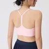 Sujetador Deportivo de Espalda Bonita en Forma de Y para Mujer, Pieza Única con Copas Fijas, Chaleco de Yoga con Tirantes Finos, Espalda Cruzada, Sujetador de Fitness, Ropa Exterior