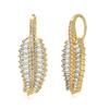 Aretes de botón nuevos de plata esterlina S925 estilo coreano para mujer, con circonitas incrustadas, forma de hoja, moda versátil, aretes para mujer en stock al por mayor