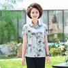 Camisa de verano de manga corta para madre, camisa cárdigan con solapa para mujeres de 40 años, nuevo estilo extranjero para mujeres, una generación de cabello