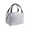 Bolsa de Almuerzo Portátil Impermeable con Cremallera Bolsa Bento de Mano Bolsa para Lonchera Tela Oxford Papel de Aluminio Bolsa Térmica para el Trabajo Simple