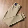Pantalones Casuales de Negocios de Algodón Lavado de Sarga Gruesa para Hombre, Estilo Americano Recto Holgado, Suave y Elástico, No Planchar, Otoño e Invierno 2024
