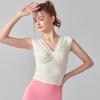 Estilo Coreano Design Kink Senso de Design Decote V Regata de Yoga Feminina Verão Novo Senso de Alto Padrão Colete Cor Sólida Aparência Slim Top Feminino