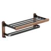 Toallero de nogal para baño, inodoro sin perforaciones, inodoro de alta gama, toallero de madera maciza para baño.