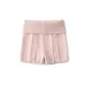 Shorts de Tricô Elástico Torcido com Punhos de Cintura Alta Estilo Americano para Mulheres, Novos Shorts Bodycon Slim-Fit Sexy de Outono