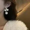 Pendientes Vintage de Perlas y Flores Elegantes y Románticos Estilo Francés, Dulces y Delicados Accesorios para Orejas Suaves para Mujeres