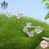 Evelle Spring - Pendientes y anillos de plata de ley 925 con textura esmerilada y flores para mujer
