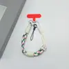 Estilo ins correa de teléfono tejida de color contrastante correa corta para la muñeca colgante de llavero de cámara CCD anti-pérdida unisex