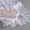 Papel de transferencia para decoración de uñas con cielo estrellado, encaje, rosa y patrones florales, encaje blanco vintage, degradado floral, decoración de uñas DIY
