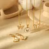 Brincos de Aço Inoxidável Brincos Banhados a Ouro 18k Colar de Aço Titânio Laço Joias Versáteis Simples Transfronteiriças Mulheres