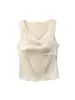 Nuevo Chaleco de Seda Huaye con Camisola de Seda de Cuello en V Integrada y Almohadillas en el Pecho, Top Interior sin Mangas para Mujer