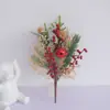 Decoración para el Hogar de Venta Caliente Transfronteriza Decoración Navideña Piezas de Plástico Frijoles Rojos Racimos Navideños