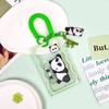 Estojo Deslizante para Cartão de Panda de Desenho Animado com Cordão Retrátil para Cartão de Estudante, Cartão de Refeição, Cartão de Jogo, Cartão de Trabalho, Conjunto de Identidade