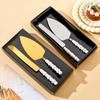 Cuchillo para pastel con mango de cerámica perlada de acero inoxidable 430, ideal para repostería creativa, queso, pizza, postres y mucho más.
