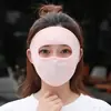 Mascarilla de Seda Helada de Verano con Visera para Protección Solar para Mujer, Protección Facial Completa, Capucha a Prueba de Viento, Máscara Facial Transpirable para Ciclismo al Aire Libre