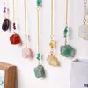Venda quente transfronteiriça pedra de cristal natural pendurado na parede criativo sete cores borla de cristal sino de vento apanhador de sonhos pendurado na parede atacado