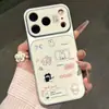 Adequado para Transformar Instantaneamente Seu iPhone em um Design de Casal de Gato e Coelho Cartoon do Apple 18 Pro Max, Capas Personalizadas Macias e Rígidas de Corning