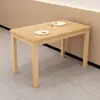 Mesa de comedor de madera maciza, adecuada para restaurantes comerciales, apartamentos pequeños y uso doméstico; diseños rectangulares y cuadrados disponibles