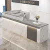 Balcão de Bar de Canto Estilo Chinês, Balcão de Caixa Registradora, Balcão de Recepção Frontal de Empresa, Balcão Comercial para Loja de Roupas, Balcão Pequeno, Mesa de Escritório