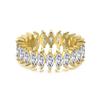 Anillo de Plata Shi Talin s925 para Mujer Princesa Polvo Diamante Cuadrado Amor Zircón Filas Diamante Apilado con Anillo de Plata Joyería