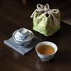 Juego de Té Portátil Tazón con Tapa Única Una Taza Hibisco Morado Peonía Pintada a Mano Tazón de Té Personal Almacenamiento Traje de Viaje Taza Expresa