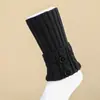 Calentadores de Pierna Cortos de Punto con Patrón Trenzado y Botones para Mujeres Europeas y Americanas Otoño e Invierno, Rodilleras, Cubre Botas Cálidos de Lana, Cubre Pies, Calcetines Holgados