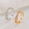 Temu Suministro Transfronterizo Europeo y Americano Venta Caliente Oro y Plata Material Ecológico Anillo para Mujer Anillo Cruzado Joyería al por Mayor