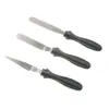 Raspador de crema de acero inoxidable juego de 3 piezas con mango de plástico espátula para pastel de acero inoxidable espátula para hornear multiusos para pastel