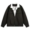 Chaqueta de solapa Patchwork Falsa de Dos Piezas Cleanfit Disfraz Nanxia Estilo Old Money Vintage Primavera 2026 Abrigo de Cuero